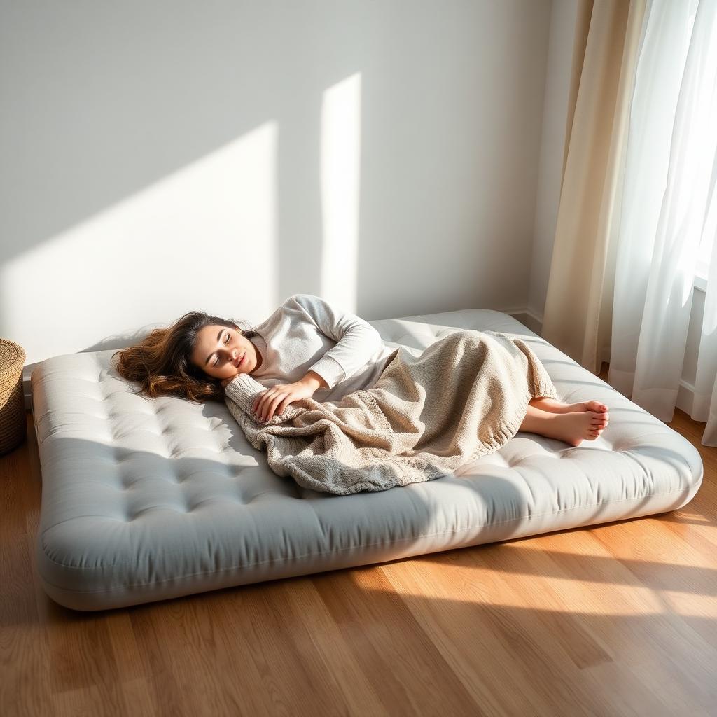 Sleeping on the unfolded mattress