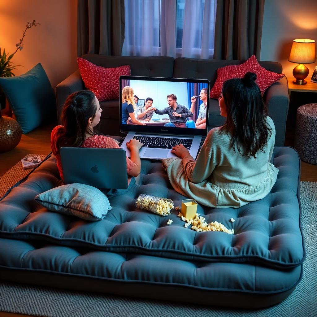 Movie night on the floor